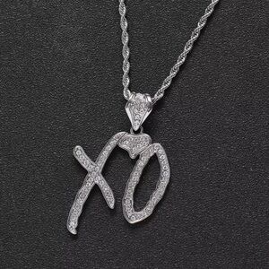 XO | The Weeknd Iced Out Rhinestone Silver Necklace